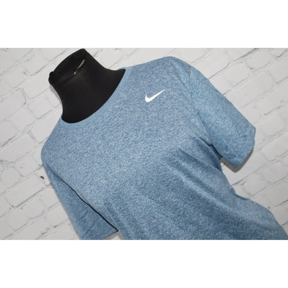 Nike Dri-FIT Gym Workout Shirt Women XXL Blue Heathered Activewear Polyester